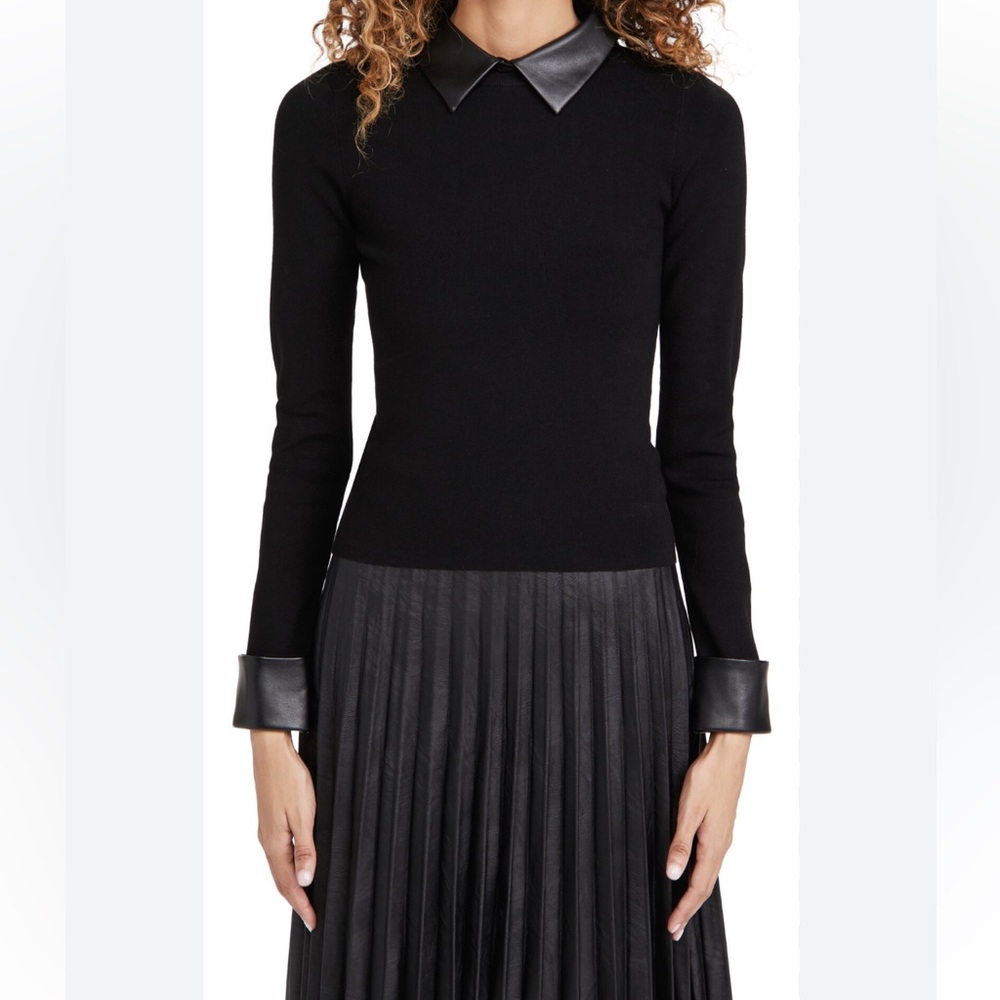 ALICE + OLIVIA  Dory Fitted Pullover Black Size M/S